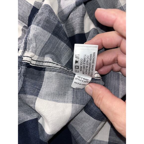 Orvis Shirt XL Mens Blue White Checkered Plaid Button Long Sleeve Cotton - Picture 12 of 13
